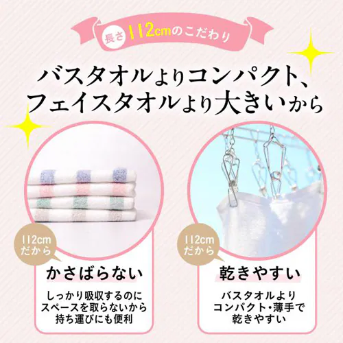 今治タオル nicoボーダー112 ミニバスタオル 薄手 全4色 【送料無料】_2