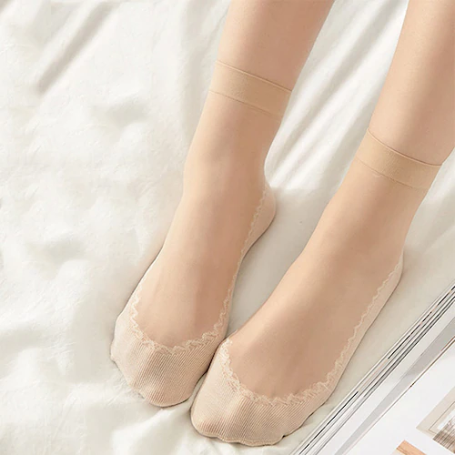 ストッキング風ショートソックス 10足セット ブラック_1