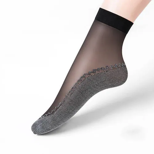 ストッキング風ショートソックス 10足セット ブラック_15