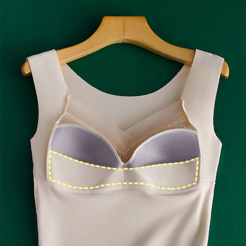 裏起毛 カップ付タンクトップ ライトコーヒー S_7