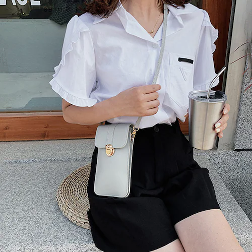 タッチ操作対応!スマホショルダーバッグ レッド_2