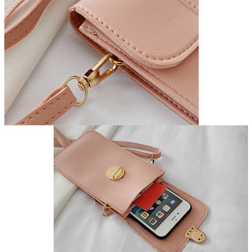 タッチ操作対応!スマホショルダーバッグ レッド_8