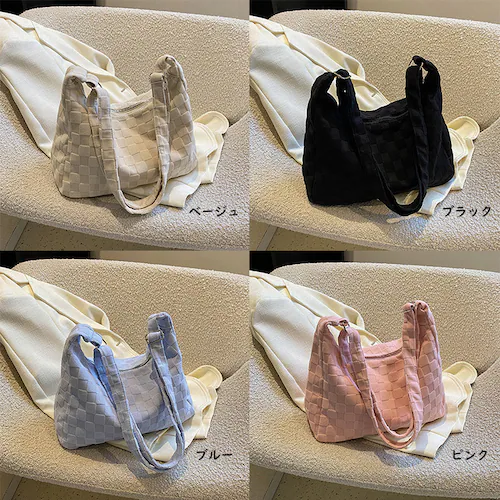 やわらか素材のショルダーバッグ ベージュ_5