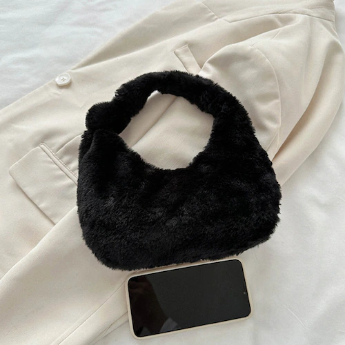 ボアファーミニバッグ ブラック_7