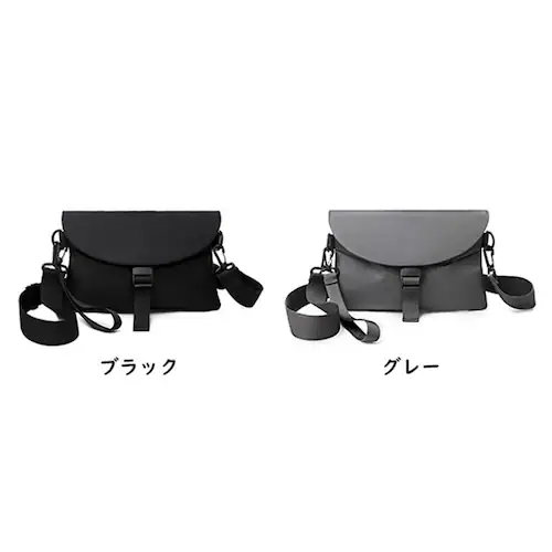 ぺたんこショルダーバッグ ブラック_11