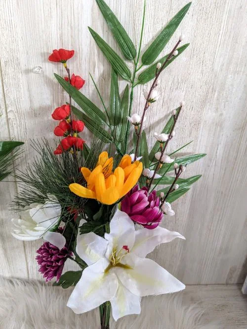 造花 お正月向け仏花 松竹梅仏花 お墓花 お仏壇花 2pcセット 送料無料 by 造花の専門店 キツツ_1