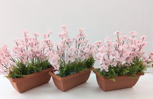 造花 桜プランター 3点セット 春 装飾 デイスプレイ_1