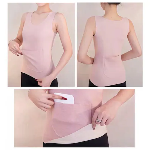 前後ポケット付き☆レディースあったかインナー レディースインナー カイロポケット付き 防寒インナー ホットインナー カイロ収納 背中ポケット 前ポケット付き カイロインナー 冷え対策 あったか カイロ_1