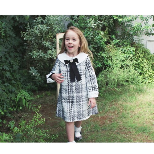 ワンピース キッズ 長袖 通販 ドレスワンピース 02061902 子供 ドレス 女の子 卒園式 入園式 入学式 結婚式 パーティ 発表会 七五三 ツイード リボン かわいい オシャレ 可愛い おしゃ_2