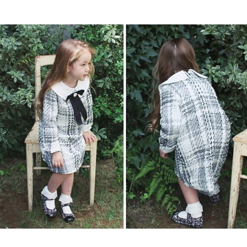 ワンピース キッズ 長袖 通販 ドレスワンピース 02061902 子供 ドレス 女の子 卒園式 入園式 入学式 結婚式 パーティ 発表会 七五三 ツイード リボン かわいい オシャレ 可愛い おしゃ_7
