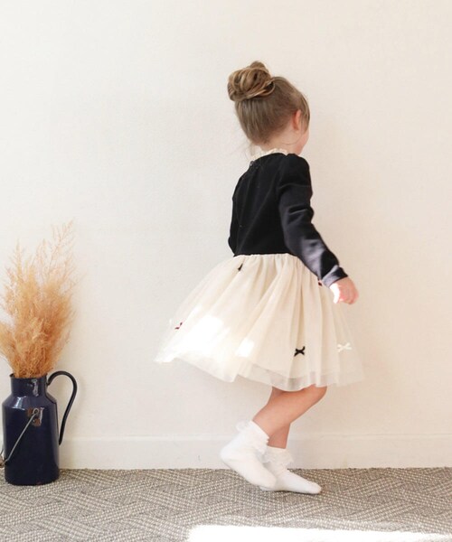 ワンピース キッズ 長袖 通販 ドレスワンピース 10002890 子供 ドレス 女の子 結婚式 パーティ 発表会 卒園式 入園式 入学式 七五三 リボン チュールスカート かわいい オシャレ 可愛い_6