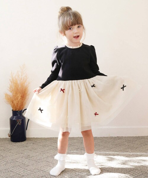 ワンピース キッズ 長袖 通販 ドレスワンピース 10002890 子供 ドレス 女の子 結婚式 パーティ 発表会 卒園式 入園式 入学式 七五三 リボン チュールスカート かわいい オシャレ 可愛い_8
