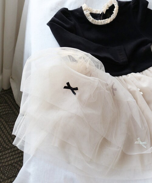 ワンピース キッズ 長袖 通販 ドレスワンピース 10002890 子供 ドレス 女の子 結婚式 パーティ 発表会 卒園式 入園式 入学式 七五三 リボン チュールスカート かわいい オシャレ 可愛い_10