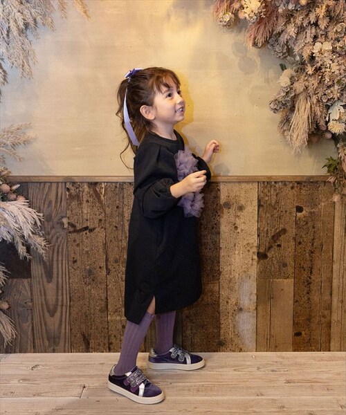 Rora ワンピース 通販 ムラサキ ハートワンピース 子供服 キッズワンピース 長袖 カジュアル ハート レース 女の子 キッズ 子供 こども 子ども お出かけ フォーマル おしゃれ かわいい オシ_7