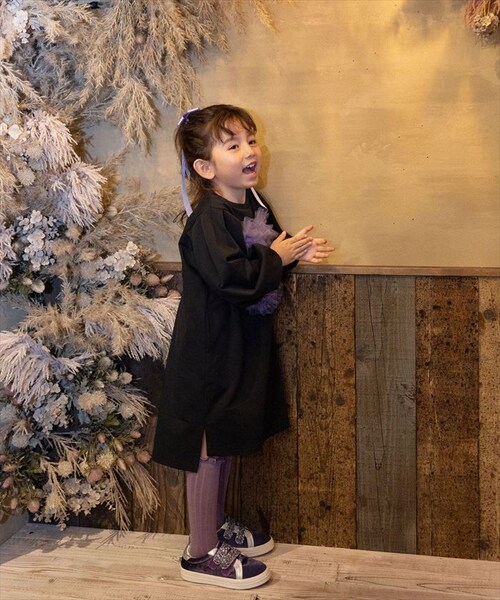 Rora ワンピース 通販 ムラサキ ハートワンピース 子供服 キッズワンピース 長袖 カジュアル ハート レース 女の子 キッズ 子供 こども 子ども お出かけ フォーマル おしゃれ かわいい オシ_12