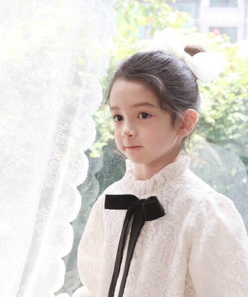 ワンピース キッズ 長袖 通販 ドレスワンピース 52032202 子供 ドレス 女の子 結婚式 パーティ 発表会 七五三 卒園式 入園式 入学式 総レース リボン 立ち襟 かわいい オシャレ 可愛い_4