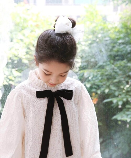 ワンピース キッズ 長袖 通販 ドレスワンピース 52032202 子供 ドレス 女の子 結婚式 パーティ 発表会 七五三 卒園式 入園式 入学式 総レース リボン 立ち襟 かわいい オシャレ 可愛い_5