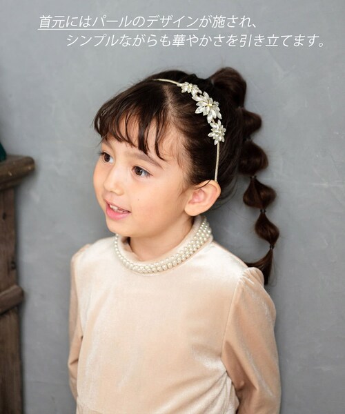 Rora ワンピース 通販 セリーナ ドッキングワンピース 子供服 ワンピ 長袖 フォーマルワンピース パール リボン 女の子 キッズ 子供 こども 子ども 結婚式 パーティー 入園 卒園 入学 おし_3