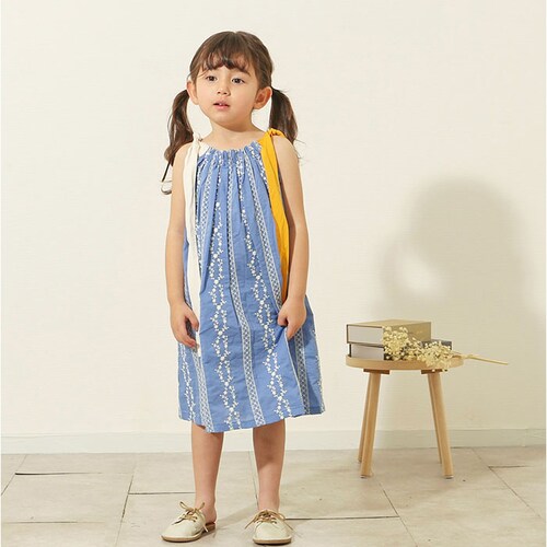 Rora ワンピース 通販 ローラ コースタル キャミソールワンピース キャミワンピース ノースリーブ キッズ 夏 子供 こども 子ども 女の子 女子 青 ブルー おしゃれ かわいい オシャレ カジュ_2