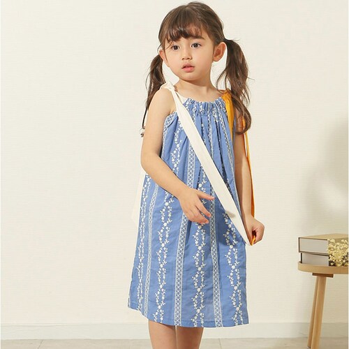 Rora ワンピース 通販 ローラ コースタル キャミソールワンピース キャミワンピース ノースリーブ キッズ 夏 子供 こども 子ども 女の子 女子 青 ブルー おしゃれ かわいい オシャレ カジュ_3