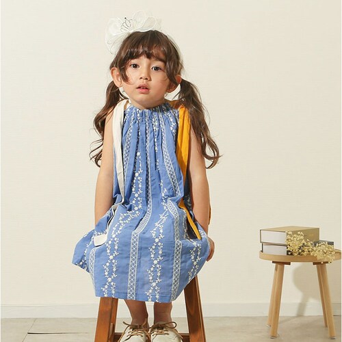 Rora ワンピース 通販 ローラ コースタル キャミソールワンピース キャミワンピース ノースリーブ キッズ 夏 子供 こども 子ども 女の子 女子 青 ブルー おしゃれ かわいい オシャレ カジュ_5