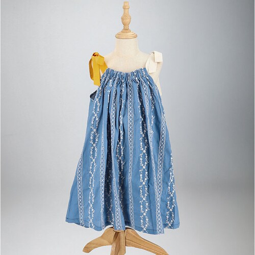 Rora ワンピース 通販 ローラ コースタル キャミソールワンピース キャミワンピース ノースリーブ キッズ 夏 子供 こども 子ども 女の子 女子 青 ブルー おしゃれ かわいい オシャレ カジュ_6