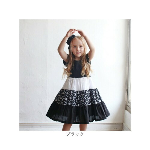 半袖 ワンピース キッズ 通販 半袖ワンピース 12192001 ワンピ 夏 女の子 綿 コットン 切り替え ボリューム レトロ ガーリー 花柄 上品 おしゃれ 可愛い オシャレ かわいい カジュアル_11