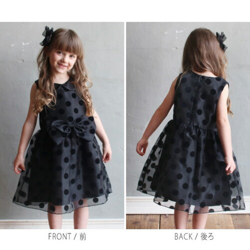 発表会 ドレス ワンピース キッズ 通販 ドレスワンピース 12182001 フォーマルワンピース ノースリーブ 子供 女の子 結婚式 パーティ ドット リボン 丸襟 チュールスカート かわいい フォ_5