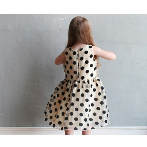 発表会 ドレス ワンピース キッズ 通販 ドレスワンピース 12182001 フォーマルワンピース ノースリーブ 子供 女の子 結婚式 パーティ ドット リボン 丸襟 チュールスカート かわいい フォ_8