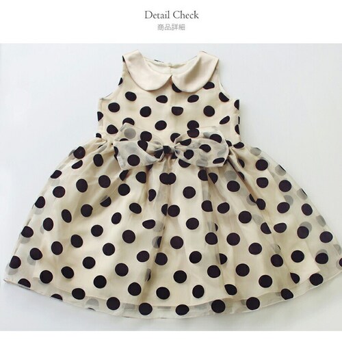 発表会 ドレス ワンピース キッズ 通販 ドレスワンピース 12182001 フォーマルワンピース ノースリーブ 子供 女の子 結婚式 パーティ ドット リボン 丸襟 チュールスカート かわいい フォ_9