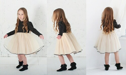 ワンピース キッズ 長袖 通販 ドレスワンピース 12122002 子供 ドレス 女の子 結婚式 パーティ 発表会 七五三 卒園式 入園式 入学式 バイカラー 配色 チュール かわいい オシャレ 可愛_3