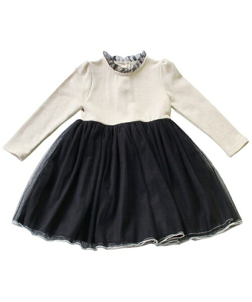 ワンピース キッズ 長袖 通販 ドレスワンピース 12122002 子供 ドレス 女の子 結婚式 パーティ 発表会 七五三 卒園式 入園式 入学式 バイカラー 配色 チュール かわいい オシャレ 可愛_10