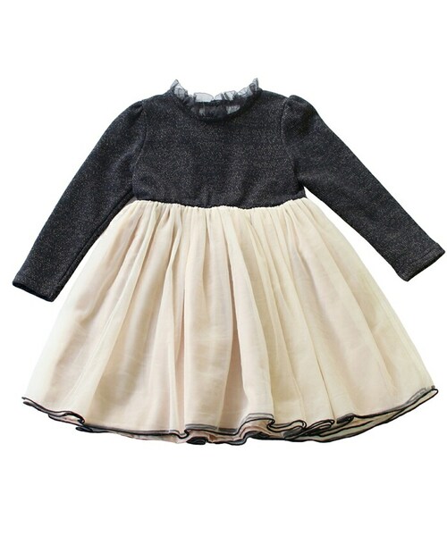 ワンピース キッズ 長袖 通販 ドレスワンピース 12122002 子供 ドレス 女の子 結婚式 パーティ 発表会 七五三 卒園式 入園式 入学式 バイカラー 配色 チュール かわいい オシャレ 可愛_11