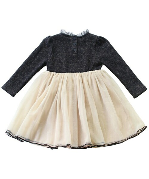 ワンピース キッズ 長袖 通販 ドレスワンピース 12122002 子供 ドレス 女の子 結婚式 パーティ 発表会 七五三 卒園式 入園式 入学式 バイカラー 配色 チュール かわいい オシャレ 可愛_12