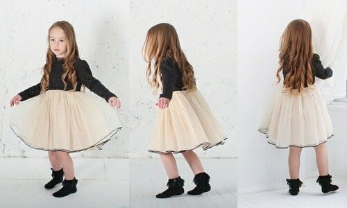 ワンピース キッズ 長袖 通販 ドレスワンピース 12122002 子供 ドレス 女の子 結婚式 パーティ 発表会 七五三 卒園式 入園式 入学式 バイカラー 配色 チュール かわいい オシャレ 可愛_17