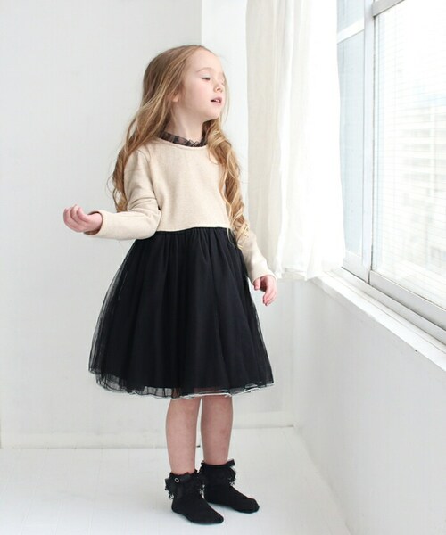 ワンピース キッズ 長袖 通販 ドレスワンピース 12122002 子供 ドレス 女の子 結婚式 パーティ 発表会 七五三 卒園式 入園式 入学式 バイカラー 配色 チュール かわいい オシャレ 可愛_18