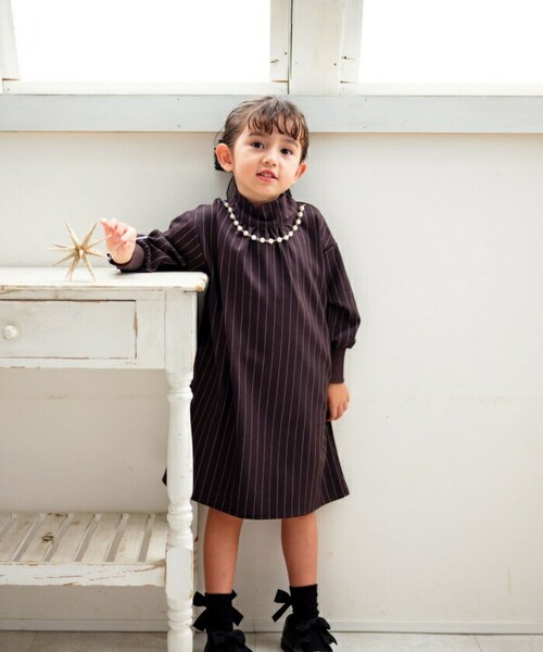 Rora ワンピース 通販 ビオラ パール付きバルーンワンピース 子供服 ワンピ 長袖 フォーマルワンピース コクーン パール 女の子 キッズ 子供 こども 子ども 結婚式 パーティー 入園 卒園 入_8