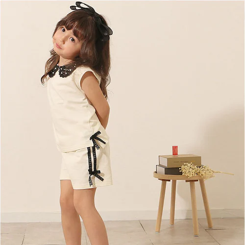 Rora �Z�b�g�A�b�v �ʔ� ���[�� �G���� �㉺�Z�b�g �L�b�Y �q�� ���̎q ���q ���� �V���[�g�p���c ���[�X ���{�� ���ǂ� �q�ǂ� ���ꂢ�� ������� ���킢�� �I�V���� ���� �J�W���A�� _3