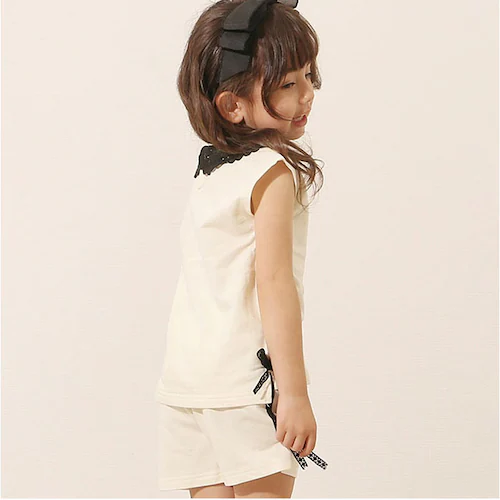 Rora �Z�b�g�A�b�v �ʔ� ���[�� �G���� �㉺�Z�b�g �L�b�Y �q�� ���̎q ���q ���� �V���[�g�p���c ���[�X ���{�� ���ǂ� �q�ǂ� ���ꂢ�� ������� ���킢�� �I�V���� ���� �J�W���A�� _4