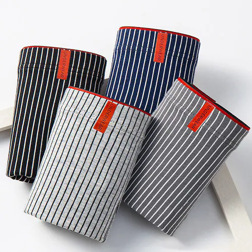 【3枚セット】ストライプ ボクサーパンツ メンズインナー おしゃれデザイン 男性用下着 通気性 ストレッチ素材 フィット感抜群 快適 柔らか素材 伸縮 毎日使いに最適 洗い替え シンプルカジュアル _1