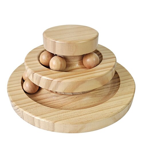 猫 おもちゃ 一人遊び 通販 ボール ねこ ネコ 玩具 ボール回転 遊び道具 留守番対応 運動不足解消 ストレス解消 遊ぶ盤 おしゃれ 木製 雑貨 インテリア 猫用 ペット グッズ ペット用品_3