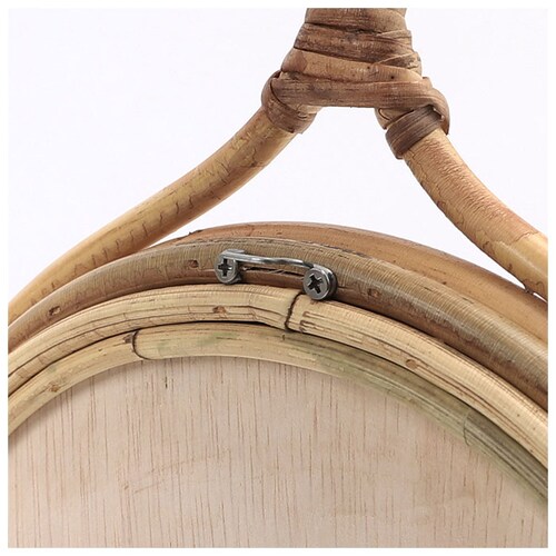 壁掛け ミラー 通販 creer クレエ ユグラ ラウンドミラー ウォールミラー おしゃれ アンティーク風 鏡 丸 玄関 リビング かわいい 木製 ウッド 籐製 ラタン ナチュラル アジアン雑貨 イン_6