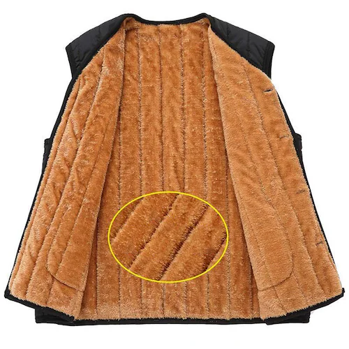 メンズ あったかシンプルベスト ブラック M_2