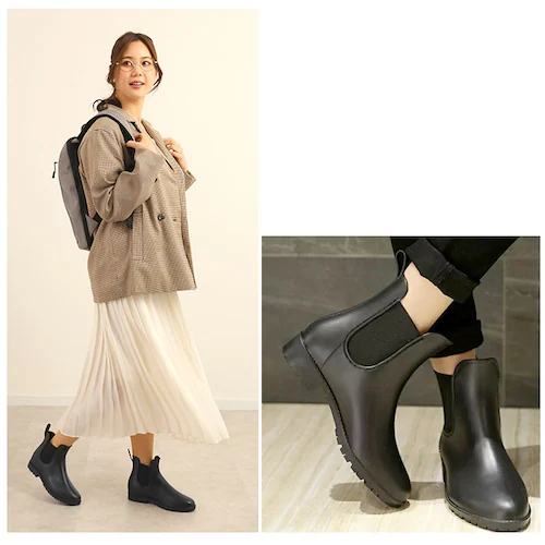 【人気商品】【最短即日発送】レインブーツ レディース ショート 通販 サイドゴア ブーツ 防水 レインシューズ ショート丈 おしゃれ サイドゴアブーツ 黒 ブラック ブラウン 茶色 ショートブーツ 雨_3