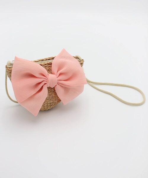 キッズ かわいい ポシェット 通販 かごバッグ ショルダーバッグ ショルダーバック 斜めがけバッグ 女の子 子供 こども 子ども リボン 小さめ おしゃれ 可愛い オシャレ 春 夏 秋 ナチュラル レ_7