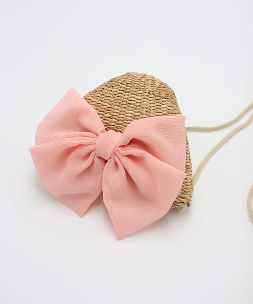 キッズ かわいい ポシェット 通販 かごバッグ ショルダーバッグ ショルダーバック 斜めがけバッグ 女の子 子供 こども 子ども リボン 小さめ おしゃれ 可愛い オシャレ 春 夏 秋 ナチュラル レ_8