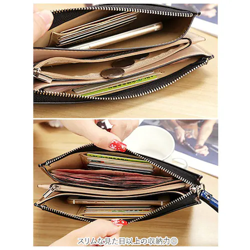 マルチケース 通帳 通販 長財布 大容量 通帳 ケース 通帳ケース マルチポーチ ポーチ カード 多機能 薄型 ポケット 印鑑 レディース 便利 おしゃれ かわいい 収納_3