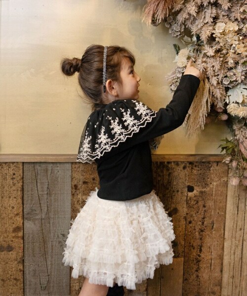 Rora 子供服 スカート 通販 ナデシコ フリフリリボンスカート フレアスカート キッズ 女の子 女子 リボン レース フォーマル カジュアル パーティー お出かけ 誕生日 記念日 かわいい オシャ_4