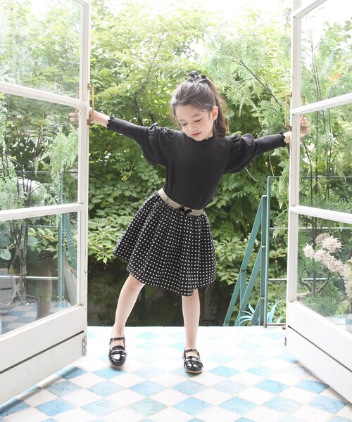 �X�J�[�g �L�b�Y ���̎q �ʔ� �M���U�[�X�J�[�g 10003804 �t�H�[�}�� ������ ���\�� ������ ���w�� �h�b�g ���� �E�G�X�g�S�� �{�����[�� �K�[���[ ���킢�� �I�V���� ���� ������� _5