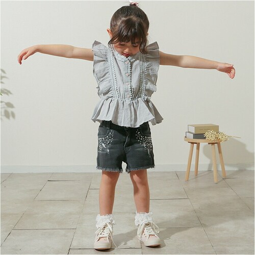 Rora �u���E�X �݂Ȃ� �ʔ� ���[�� ���i �J�b�g�\�[ �L�b�Y �q�� ���̎q ���q ���ǂ� �q�ǂ� ���ꂢ�� �t�����`�X���[�u �t���� ���[�X �{�^�� ������� ���킢�� �I�V���� ���� �J�W��_4